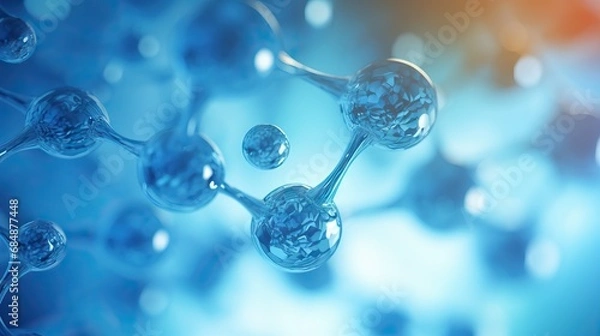 Fototapeta Cosmetic Essence, Liquid bubble, Molecule inside Liquid Bubble