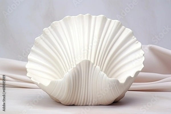 Obraz Seashell White: Porcelain Smoothness in Digital Image