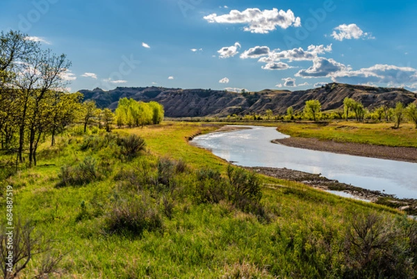 Obraz landscape with river and sky