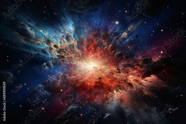 Obraz Space galaxy in universe. Big bang explosion. 