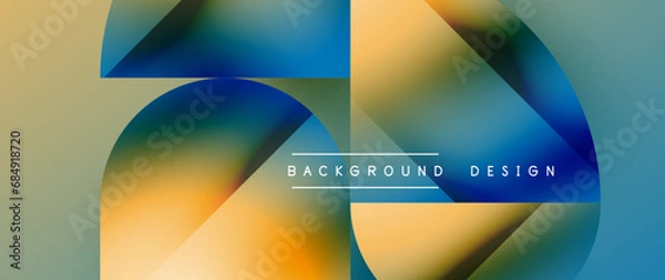 Obraz Essence of minimalism - metallic circles and squares converge upon canvas, study in restraint. The play of light on their surfaces forms subdued dance, epitomizing sophistication in simplicity