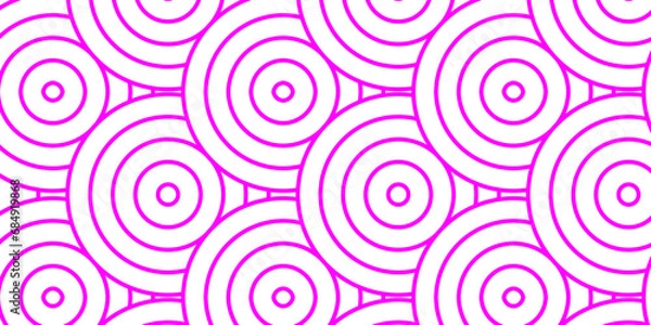 Fototapeta Seamless pink pattern with circles fabric curl technology backdrop background. Abstract overlapping pattern with waves pattern with waves and pink geometric retro background.	
