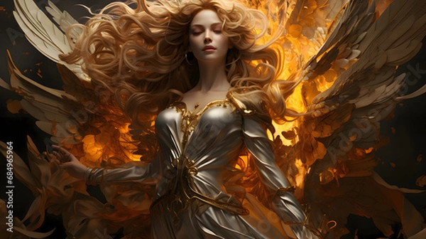 Fototapeta 하늘을 나는 아테나 여신