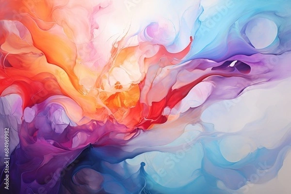 Fototapeta Abstract Colorful Wavy Background. Made with Generative AI Technology
