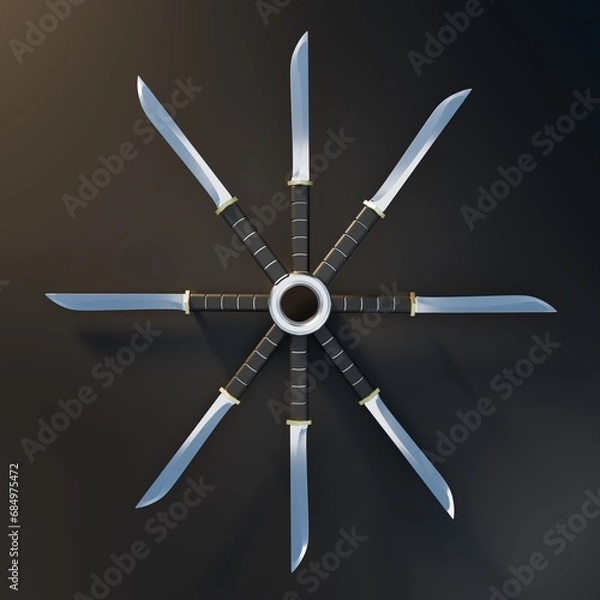 Obraz Daggers arranged in a circle , 3d rendering