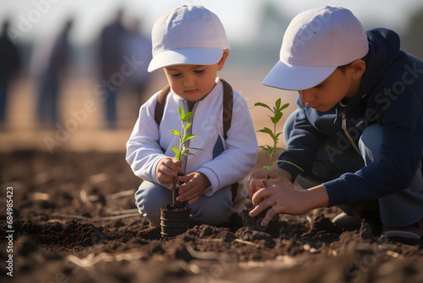 Fototapeta children playing in the garden