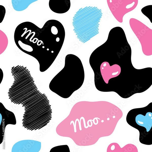 Fototapeta Cow background seamless vector illustration