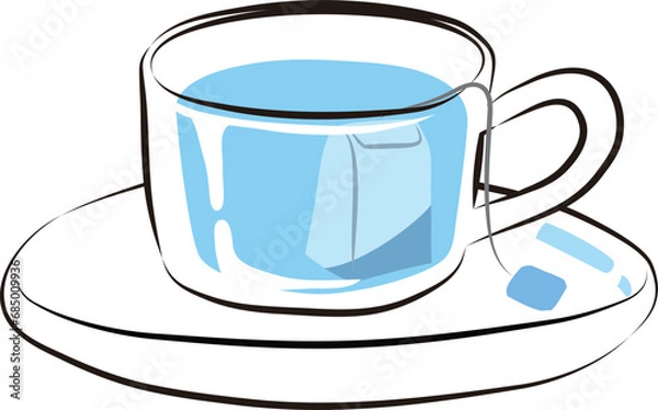 Obraz ティーバッグ　ハーブティー　青