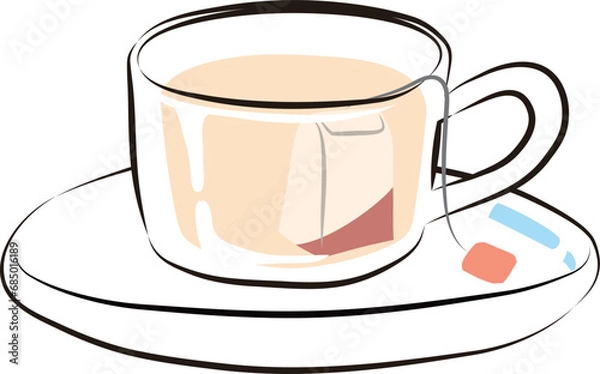 Obraz ティーバッグ　お茶　白