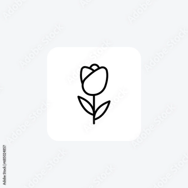 Fototapeta Flower, Bloom, Botany, Garden, Line Icon, Outline icon, vector icon, pixel perfect icon