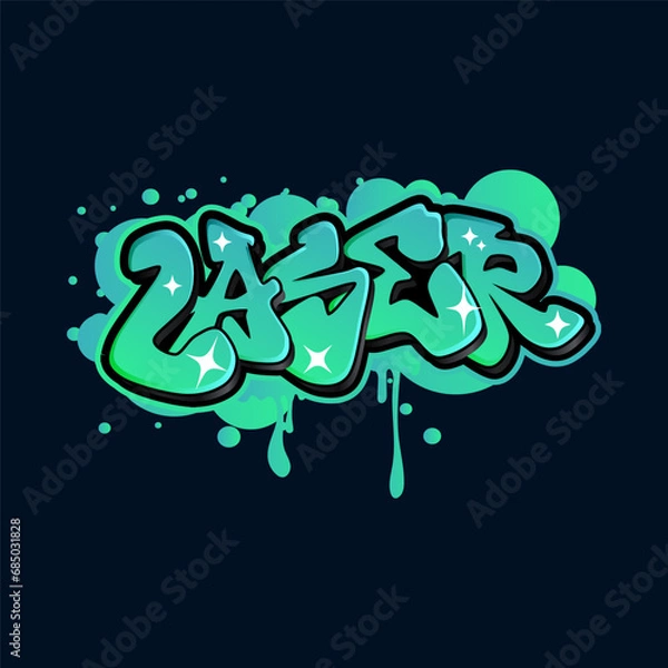 Obraz graffiti lettering typography art illustration