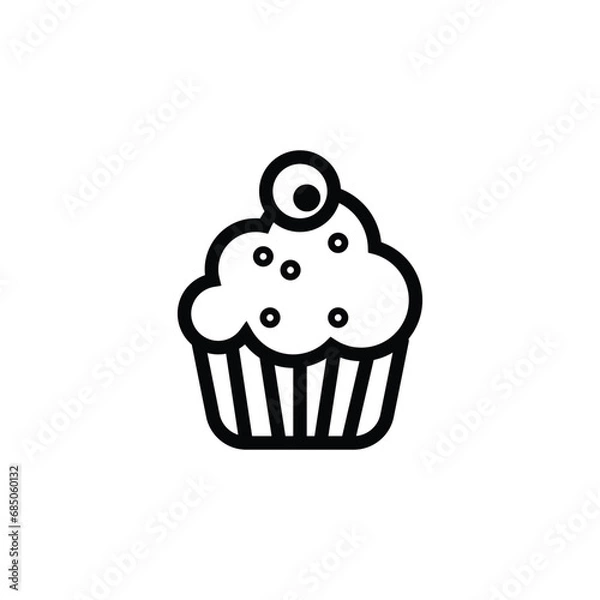 Fototapeta Cake Vector simple  editable birthday