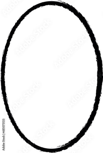 Fototapeta Geometric shapes, ellipse vector icon in grunge style