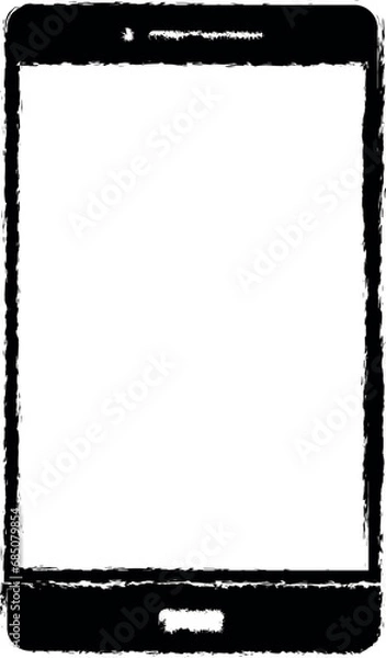 Fototapeta smart phone vector icon in grunge style