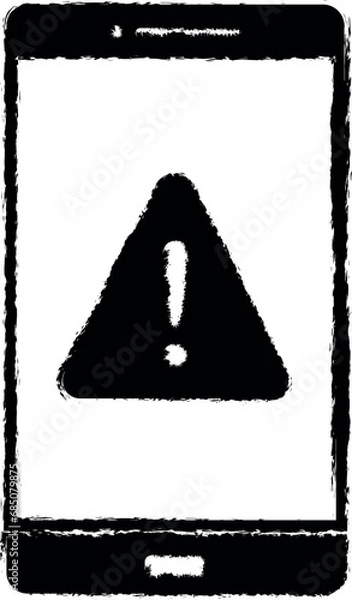 Fototapeta notification in the phone vector icon in grunge style