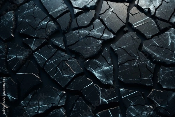 Obraz cracked asphalt texture background. generative ai