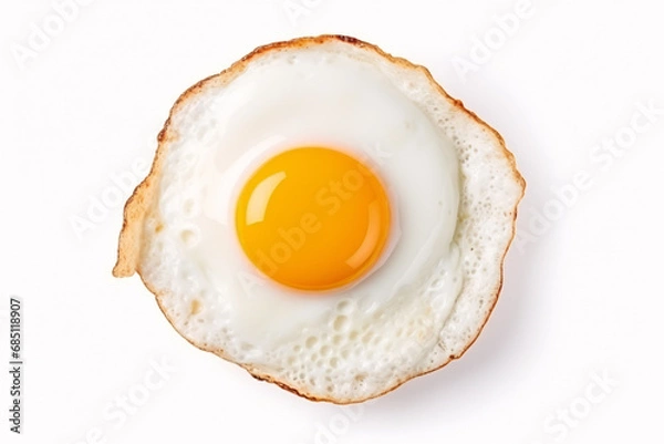 Fototapeta Fried egg on white background