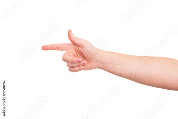 Obraz A man's hand points to something, a dictator's gesture