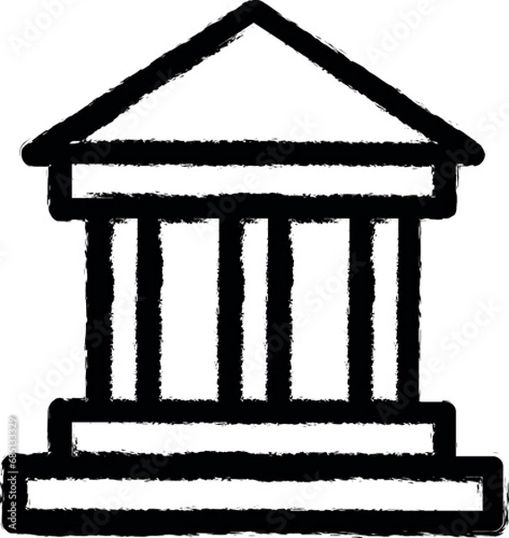 Fototapeta Historic theatre vector icon in grunge style