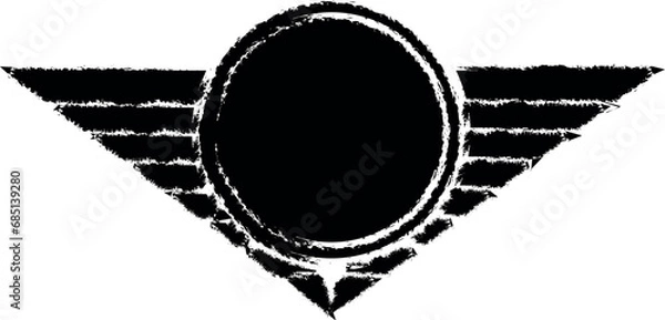 Fototapeta star of a military pilot vector icon in grunge style