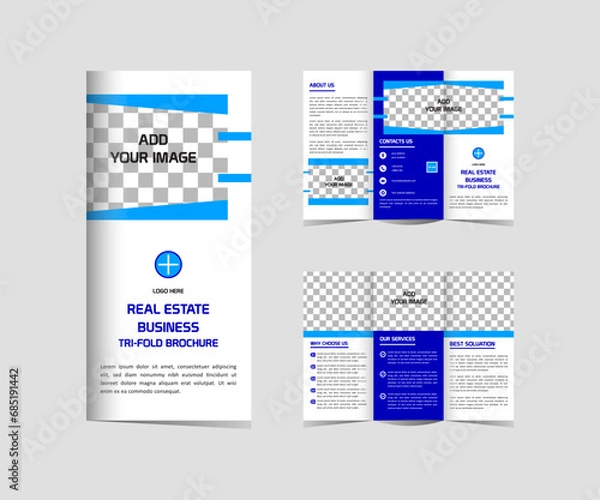 Obraz Tri fold Real estate brochure  template design