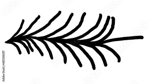 Obraz simple black tree arrow in vector. icon in doodle style. graphics for application sites for layout and printing of texts and images