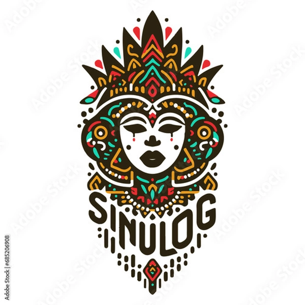 Fototapeta Santo Niño Tribute: Unique Vibrant Logo Design for Cebu's Sinulog Festival Honoring the Child Jesus