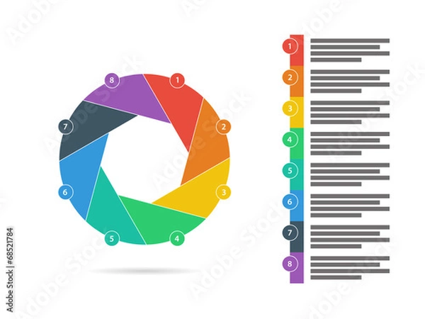 Fototapeta Photo shutter presentation diagram with text fields vector