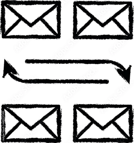 Obraz Email, communication icon grunge style vector