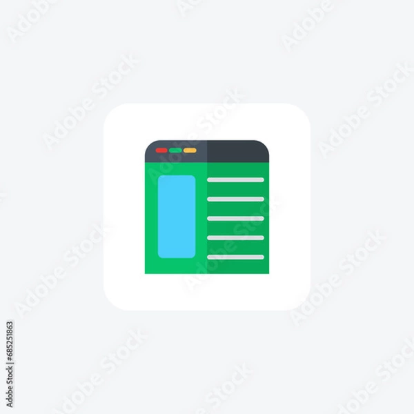 Fototapeta User Experience, UX Design, flat color icon, pixel perfect icon