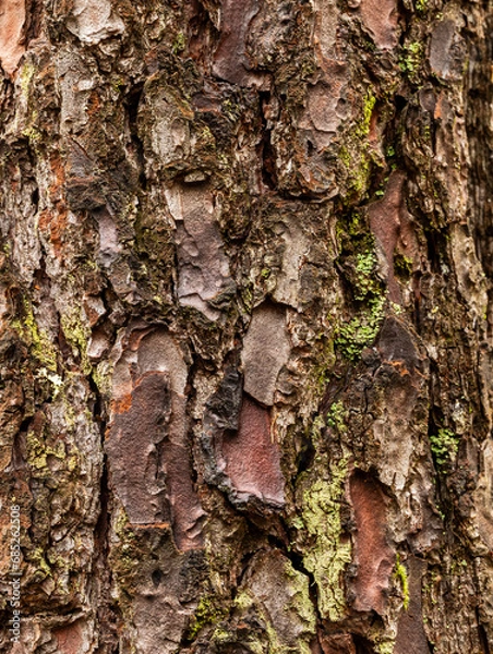 Fototapeta Close up shot of an old rugged bark - pine tree. "Pinus pinaster". Natural abstract background
