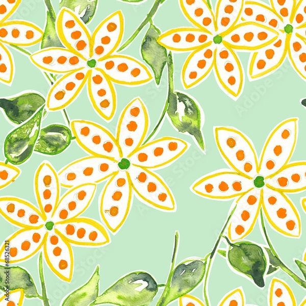 Obraz Fantasy flower seamless pattern