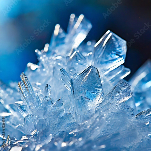 Obraz ice crystals on blue background