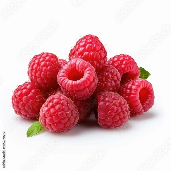 Fototapeta raspberries on white background, raspberries isolated on white background, raspberries splash, raspberries isolated, raspberry isolated, raspberries on white, fresh raspberries, easy to cut out,cutout