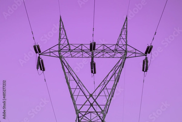 Fototapeta Cloudy Powerlines