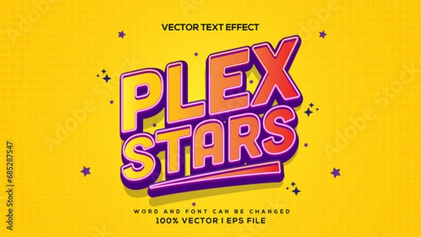 Fototapeta PLEX STAR Vector 3D Text Effect