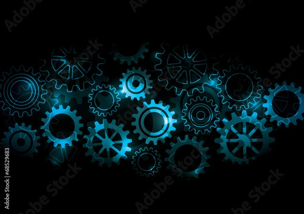 Obraz Glowing Cogs & Gears