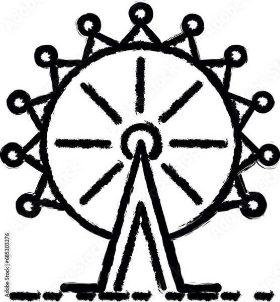 Obraz Ferris wheel dusk style icon grunge style vector