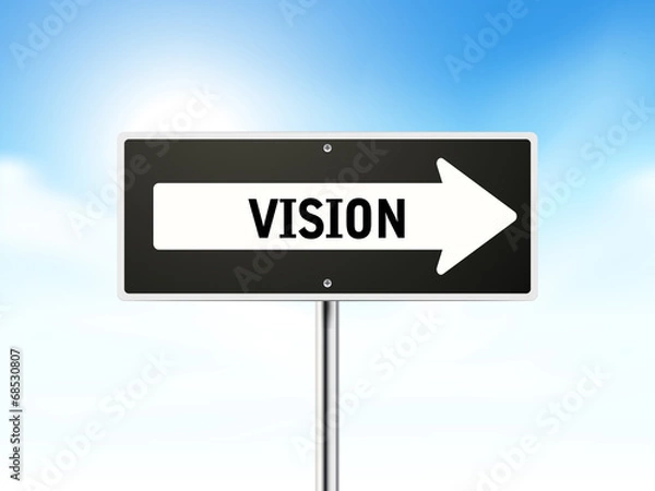 Fototapeta vision on black road sign