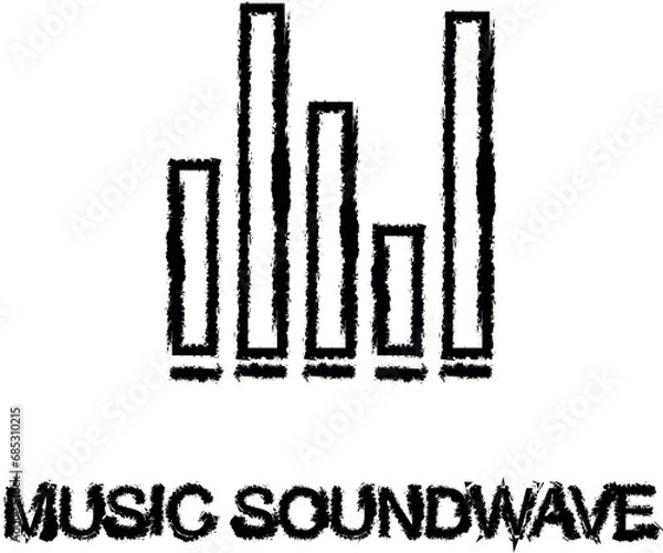 Obraz music soundwave icon grunge style vector
