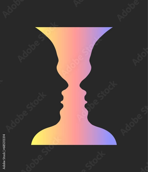 Obraz Rubin vase, optical illusion