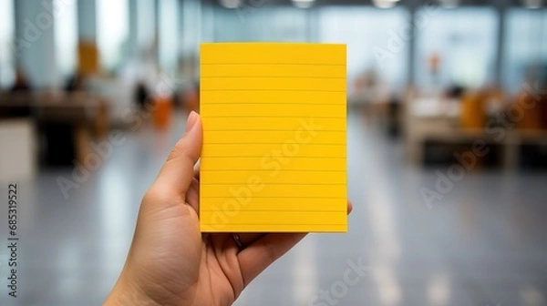 Fototapeta Yellow Sticky notes holding in hand
