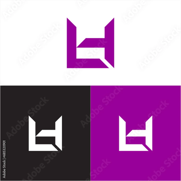 Obraz initials letters L and H logo vector