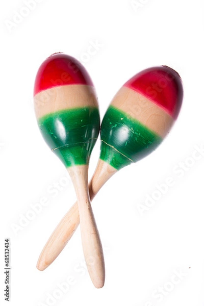 Obraz maracas with Mexico flag isolated