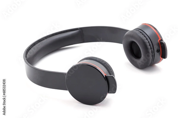 Fototapeta Headphone black color.