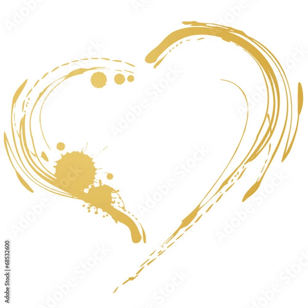 Obraz heart brush background ink drawing