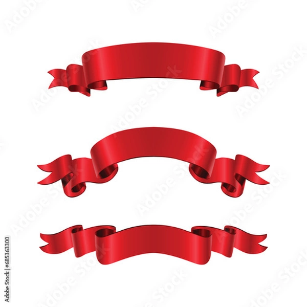 Obraz red ribbon set