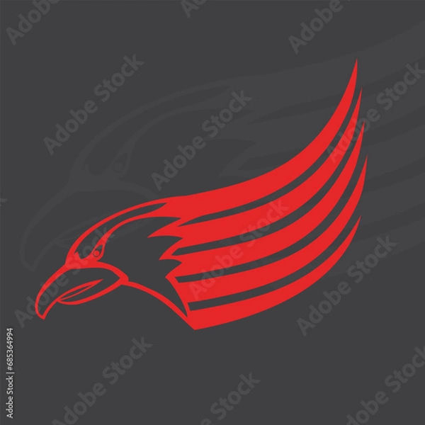 Obraz  eagle hawk head. for design mascot, logo,label, badge, emblem or other branding. Vector illustration