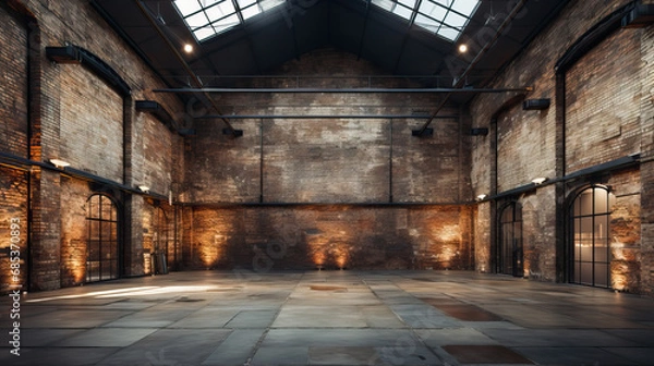 Fototapeta Empty warehouse building rustic background