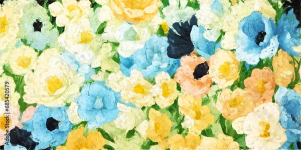 Fototapeta Abstract beautiful oil illustration flowers